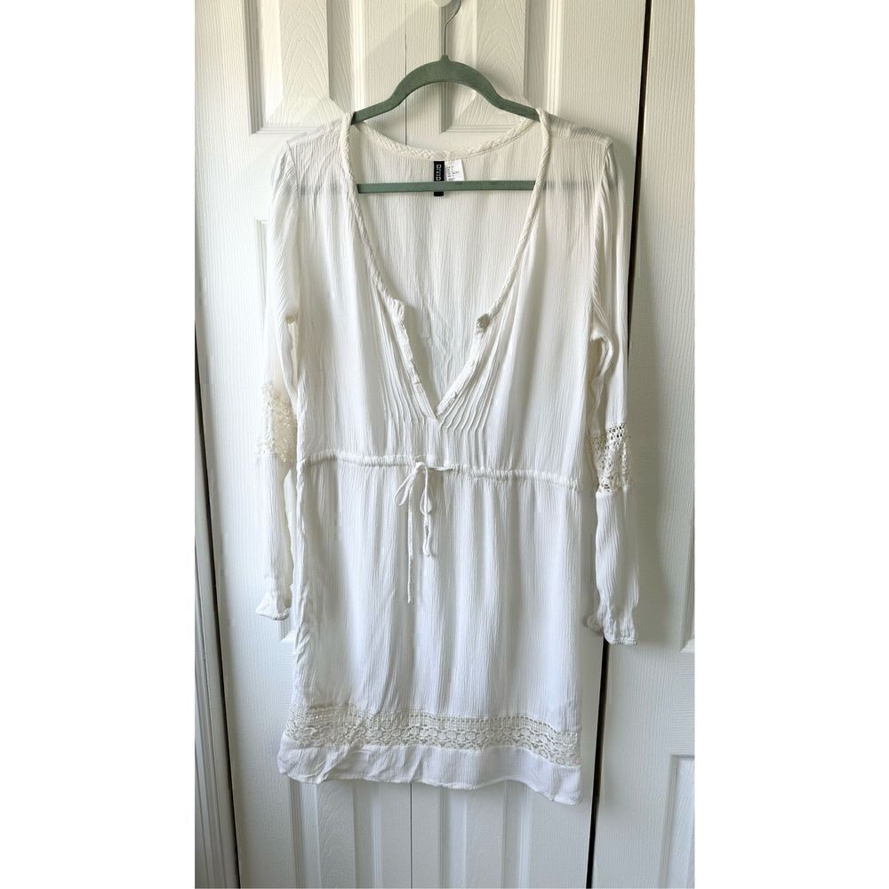 H&M White Crochet Swimsuit Tunic Coverup - Picture 2 of 6